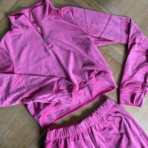 Hot pink Hollister velour track suit
